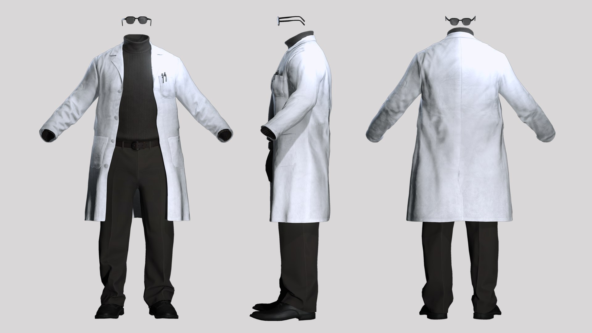 3D Male Scientist Lab Coat - Medical Researcher Uniform - TurboSquid ...