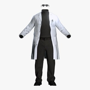 3D Male Scientist Lab Coat - Medical Researcher Uniform