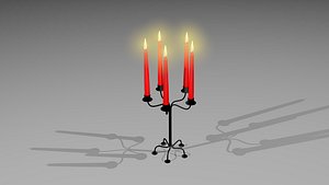 Five Point Candle Holder With Candles