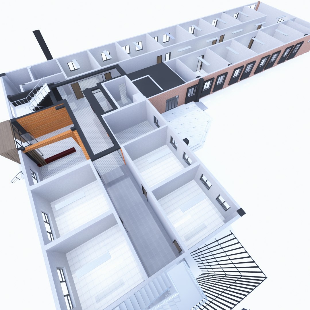 3D School Building Interior Model - TurboSquid 1342586