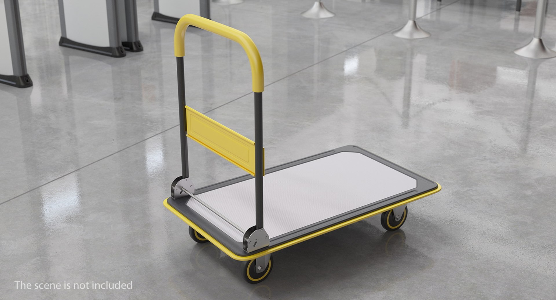 3D Folding Handle Trolley TurboSquid 1415762