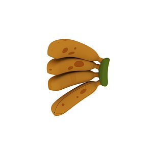 3D banana fruit food
