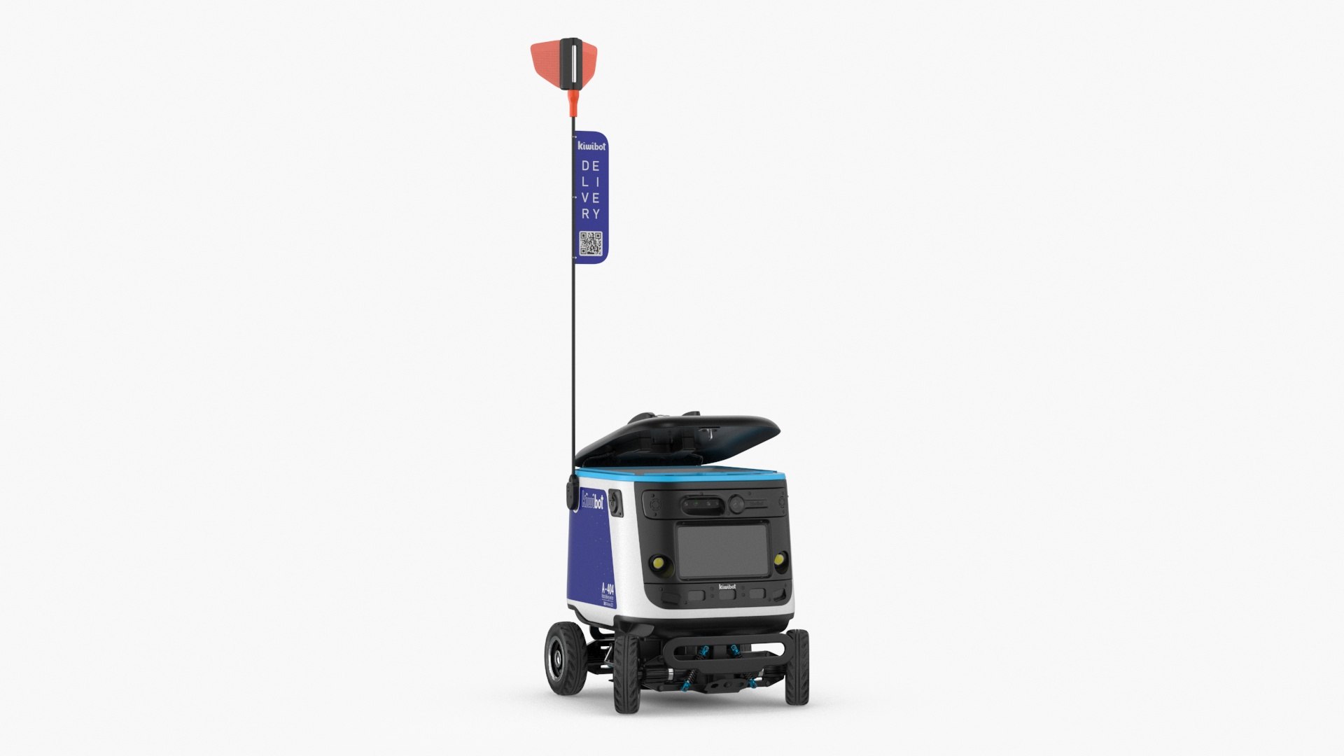 Kiwibot Delivery Robot Blue Off Rigged 3D model preview