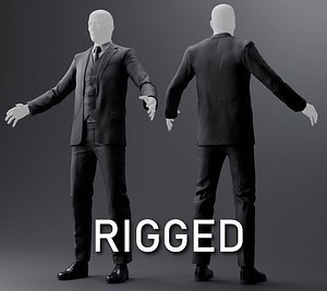 Two and Three-Piece Suit Rigged 3D model
