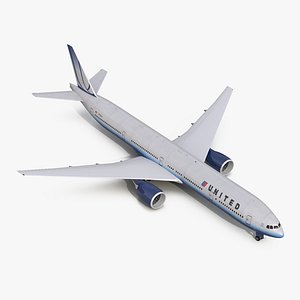 3d boeing 777-300er united airlines model