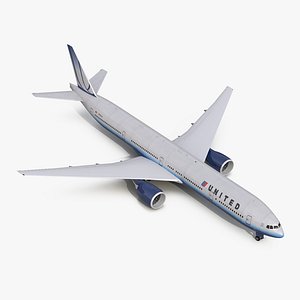 Boeing 777-300ER United Airlines 3D Model
