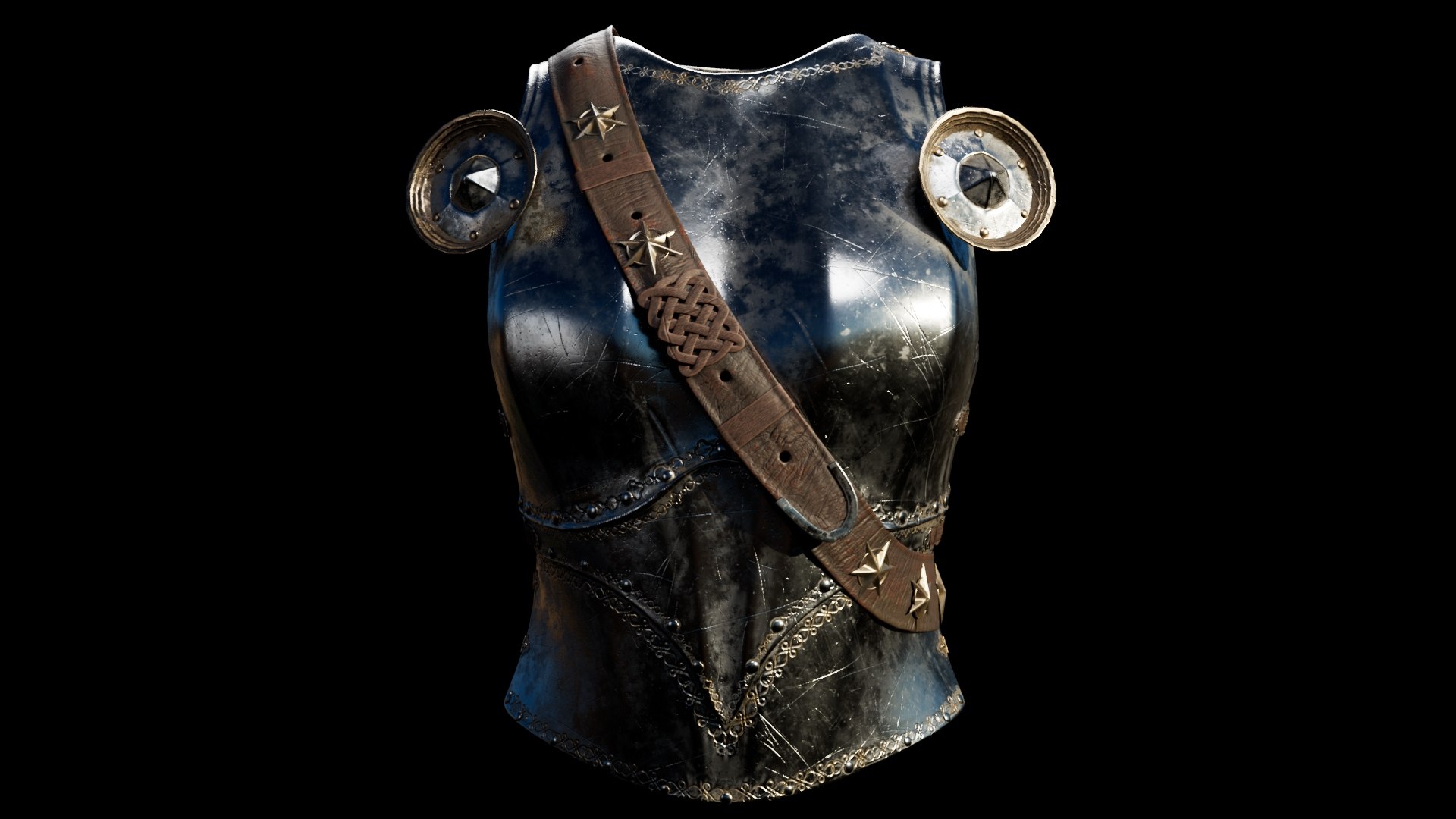 Female Knigt Upper Chest Armor MidPoly3D模型 TurboSquid 2034179