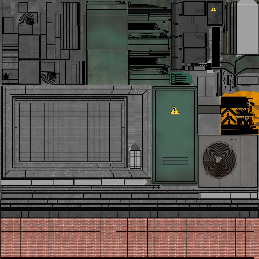 Detailed Rooftop Building 02 Model - TurboSquid 2201231