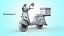 Cartoon Vespa Pizza Delivery