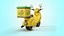 Cartoon Vespa Pizza Delivery