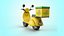Cartoon Vespa Pizza Delivery