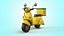 Cartoon Vespa Pizza Delivery