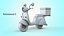 Cartoon Vespa Pizza Delivery