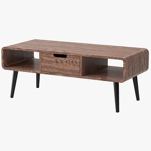 realistic mid-century coffee table 3D model