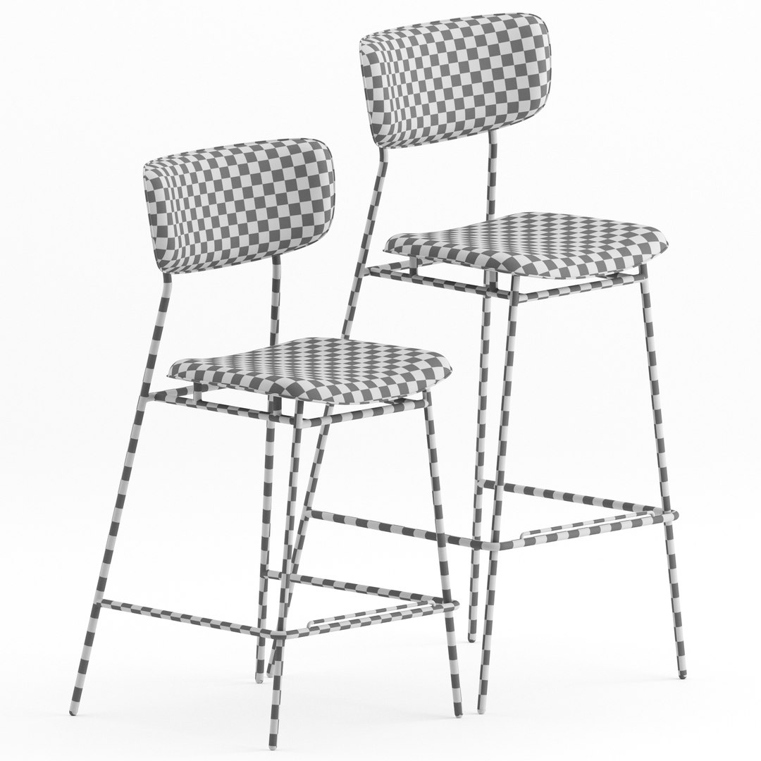 3D calligaris fifties stool model TurboSquid 1712367