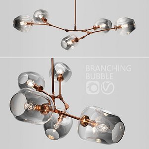 branching bubble 5 lamps 3D model