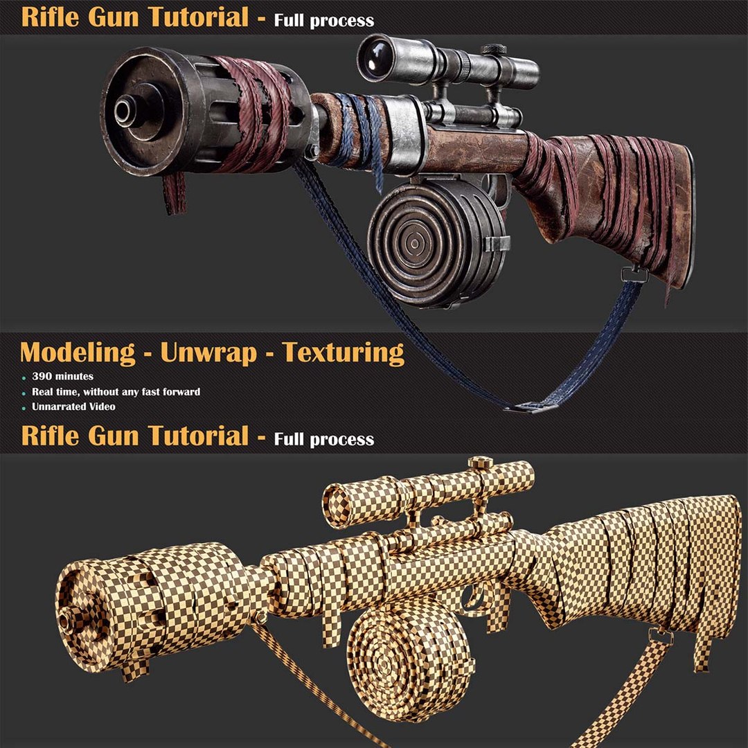 Rifle Gun Tutorial 3D Model - TurboSquid 2508601