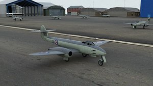 3D model british jet fighter meteor