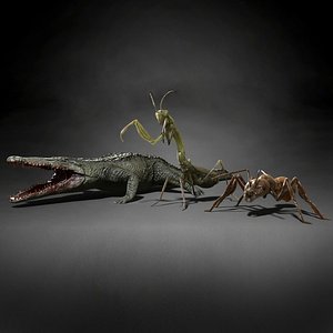 ant mantis crocodile 3d model