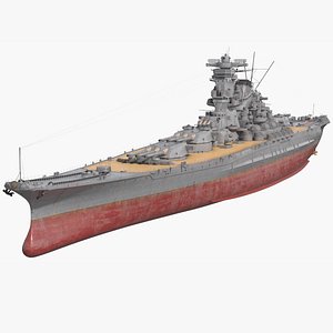 Imperial Navy Warship Yamato Class Aged Hull Rigged