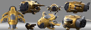 cartoon aircraft 3D model