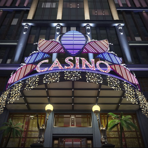 3D model night casino building