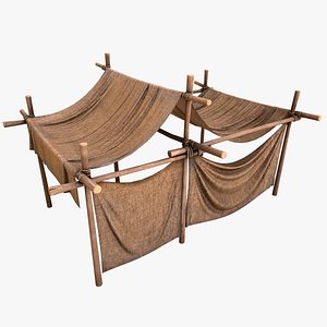 Medieval Market Stall Bazaar Merchant Tent Stand 3D