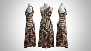 3D Woman Dress 2 Ethnic Batik Parang