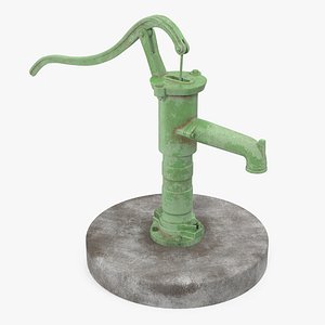 3D old hand water pump