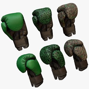 Boxing Gloves Green Military 3D