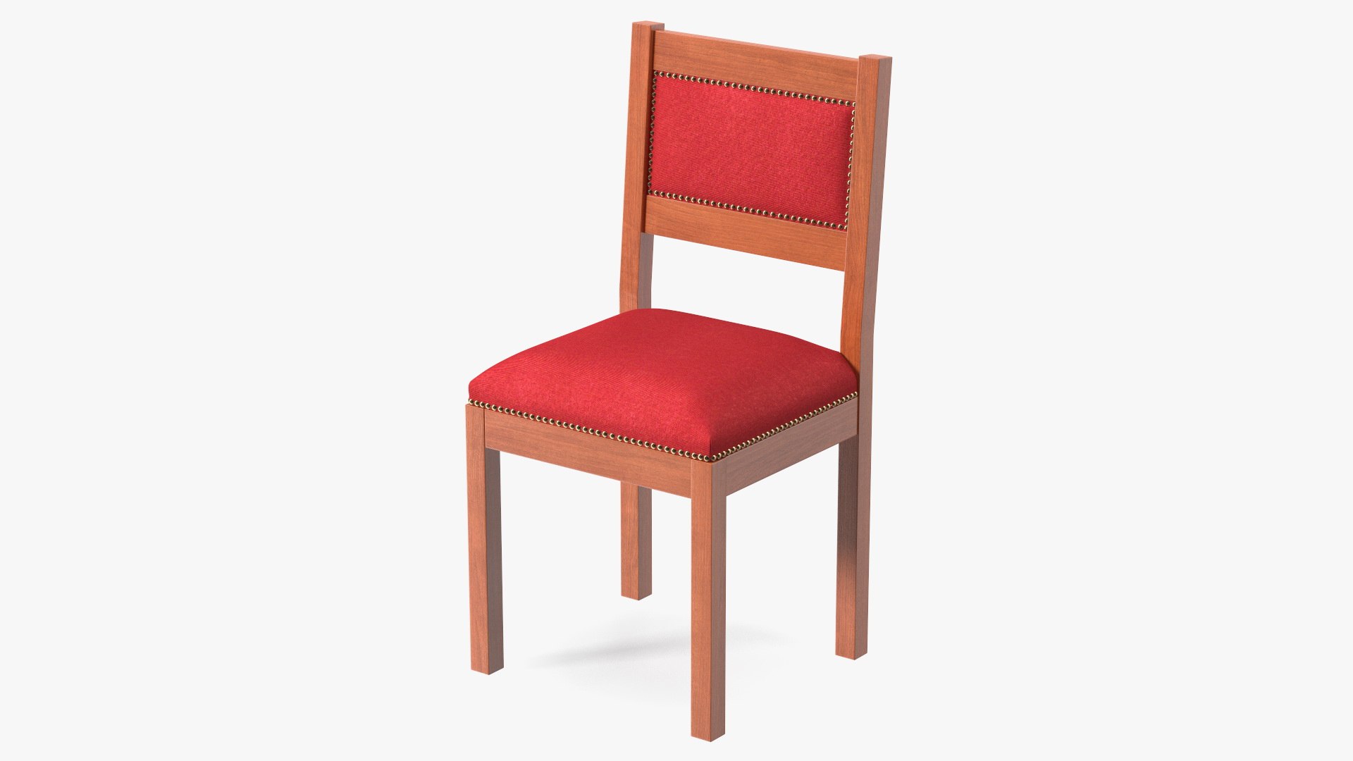 Church Wooden Chair 3D model preview