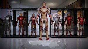 3d model iron man armours