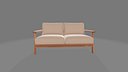 Modern Scandinavian Two Seater Wooden Sofa