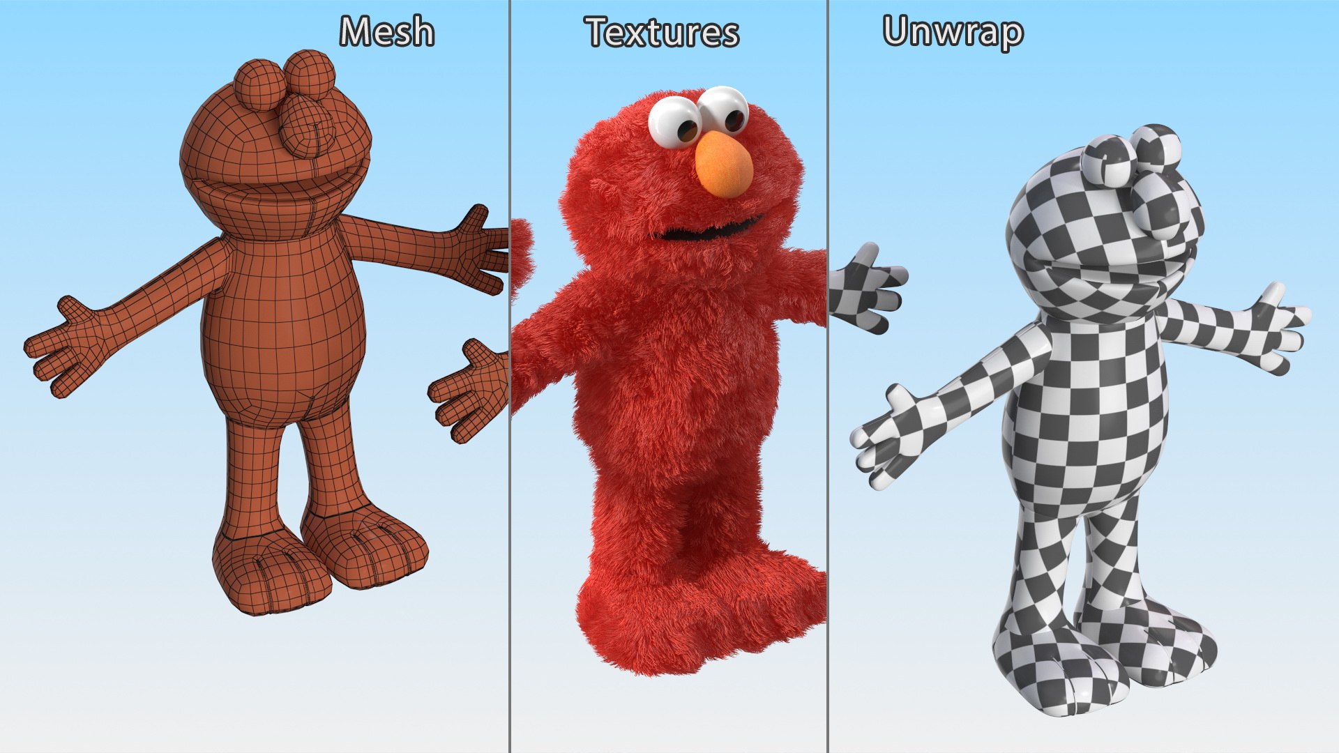 Elmo Full Body Hand Puppet Fur Rigged 3D Model TurboSquid 2004708