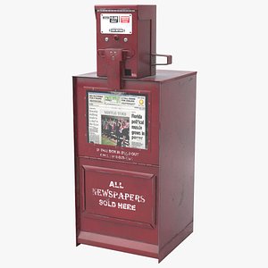 Newspaper Dispenser Red HD 3D model