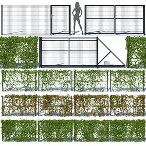 Metal Fence 3D H - 153 with Ivy Collection