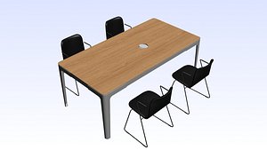 3D OFFICE MEETING DESK 01