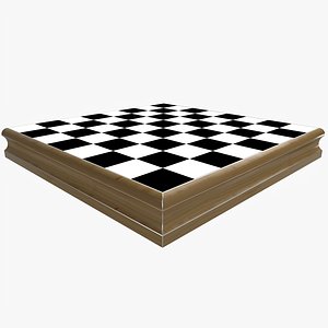 Chess Board Detailed In Silver 3D model