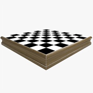 Chess Board Detailed In Silver