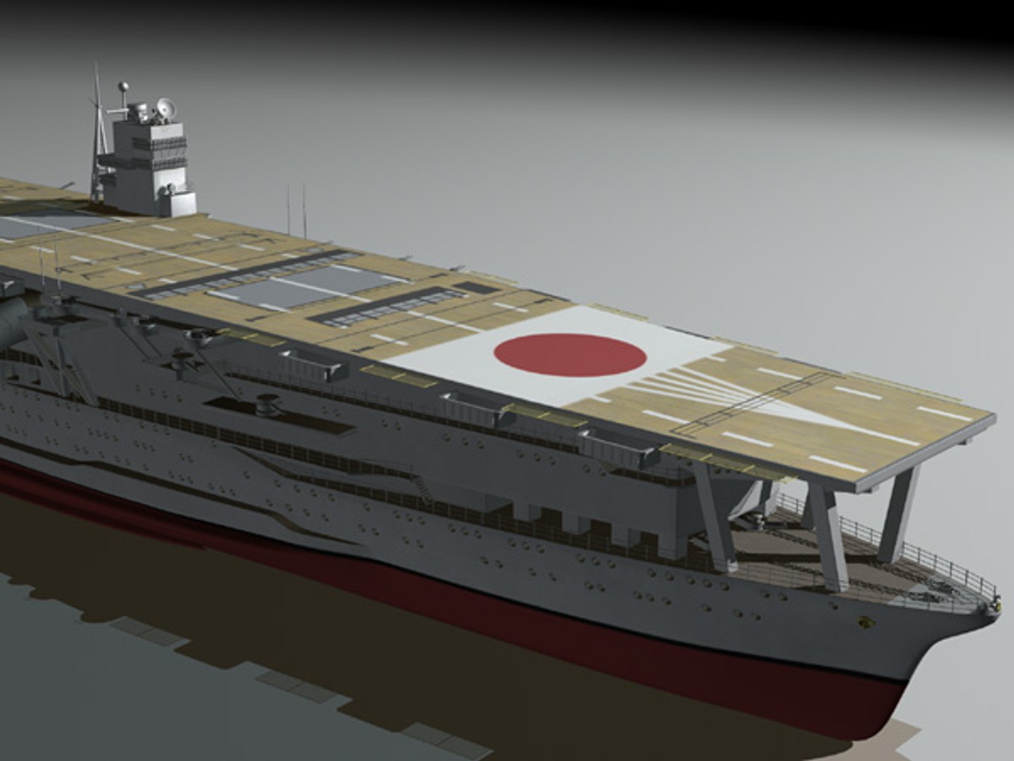 3d model akagi aircraft carrier japanese