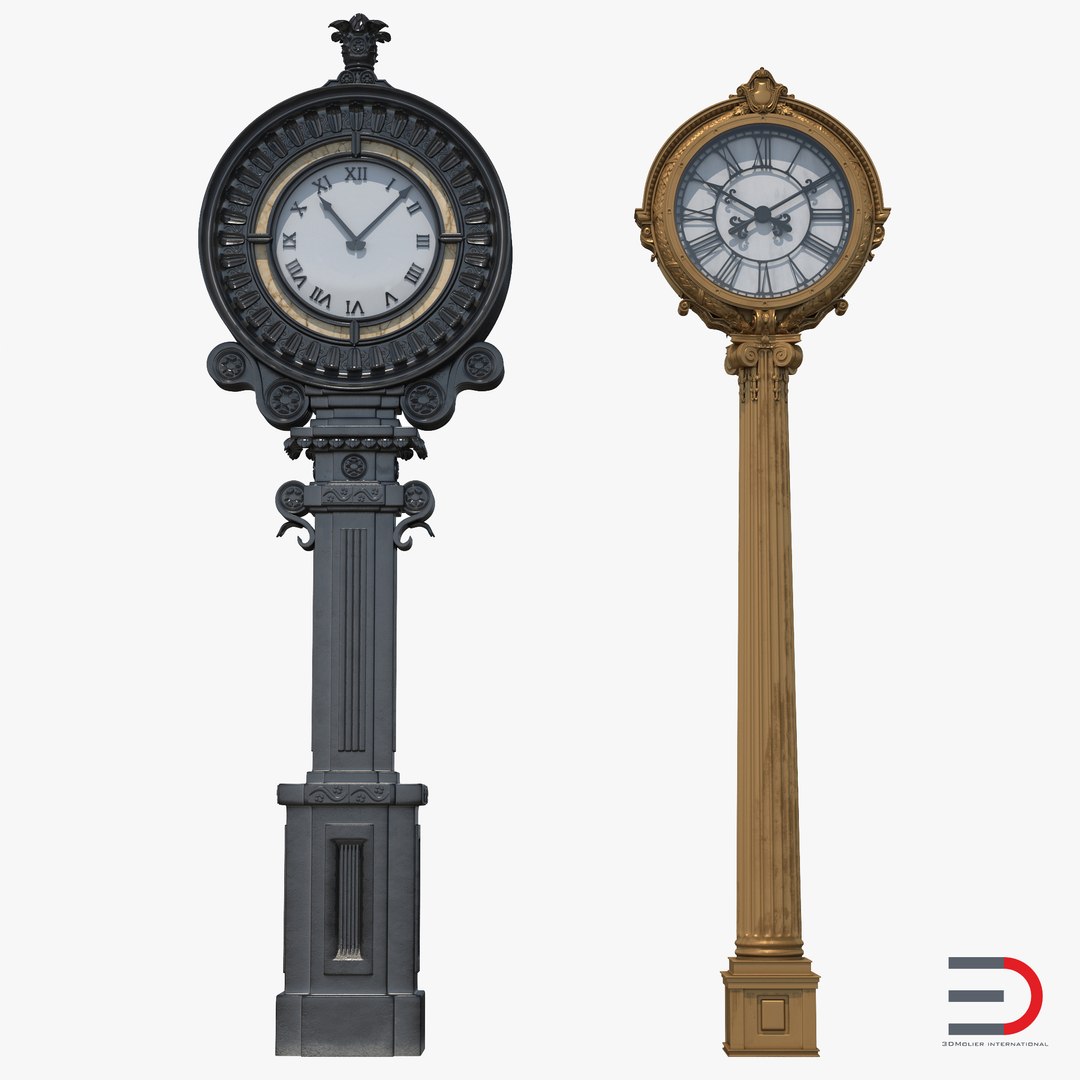 New York Street Clocks Collection 3D model preview