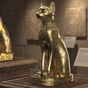 Egyptian Bastet Statuette Gold