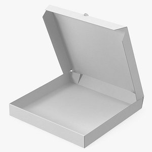 Pizza Box White Paper 12 inch Open Mockup