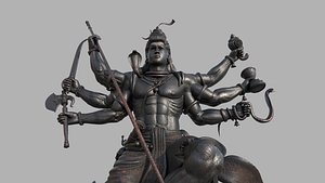 3D lord shiva statue model