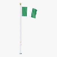 Nigeria Flag Stand Pole Animated