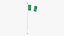 Nigeria Flag Stand Pole Animated