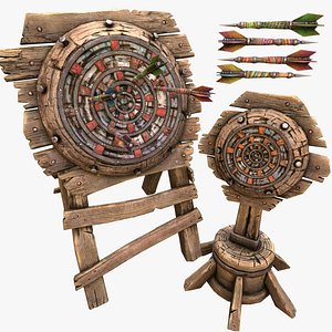 Darts and Dart Board Shooting Range Target Set