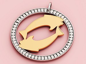 3D Pisces Pendant model