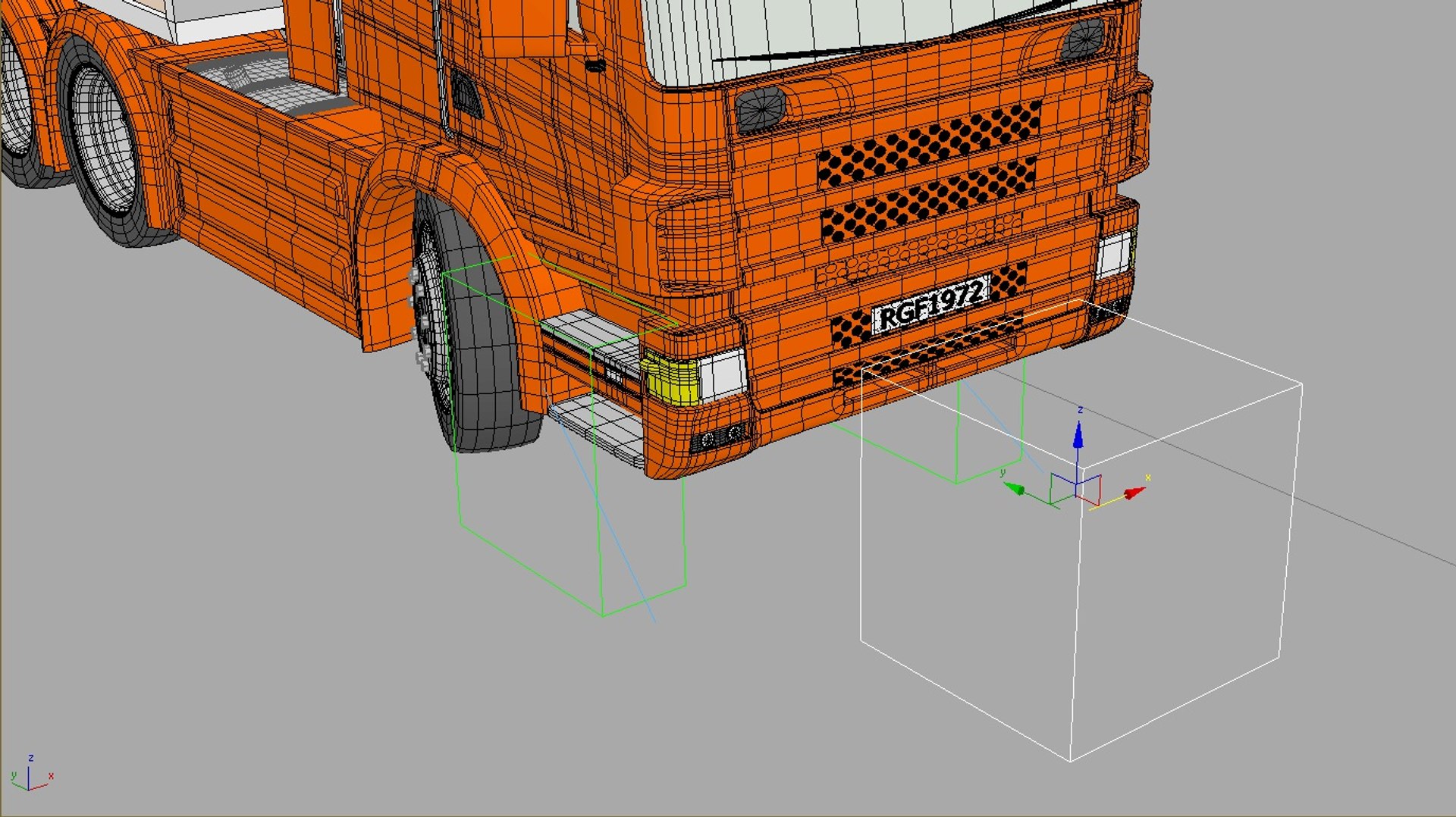 3d Contains Trailer Tractor Model