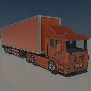 3d contains trailer tractor model